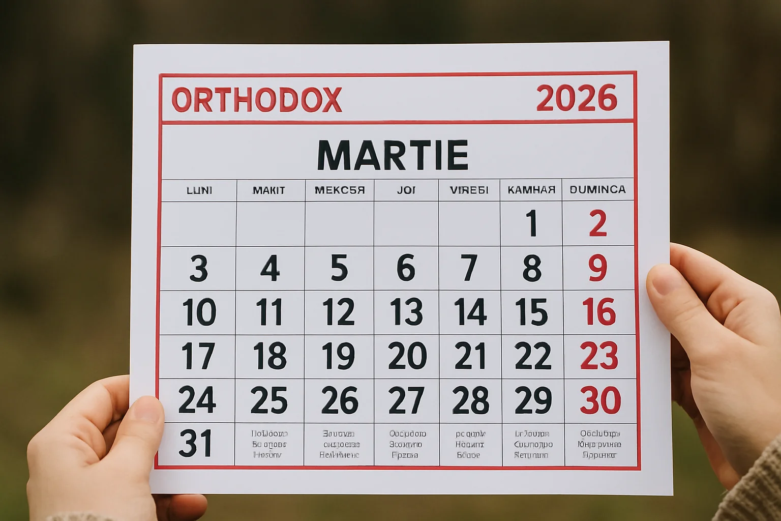 Calendar ortodox – 2026-03-03