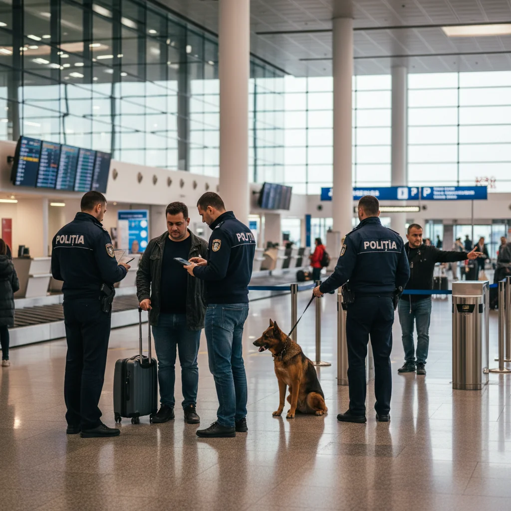 Controale ale poliției în zona Aeroportului Henri Coandă Otopeni, Ilfov, la mijlocul lunii februarie