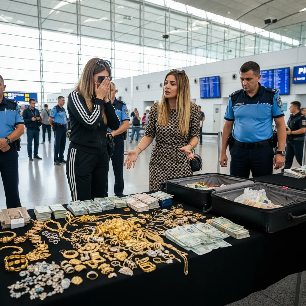 Două românce, oprite pe Aeroportul Otopeni în Ilfov cu bijuterii și bani nedeclarați de circa 3 milioane de euro