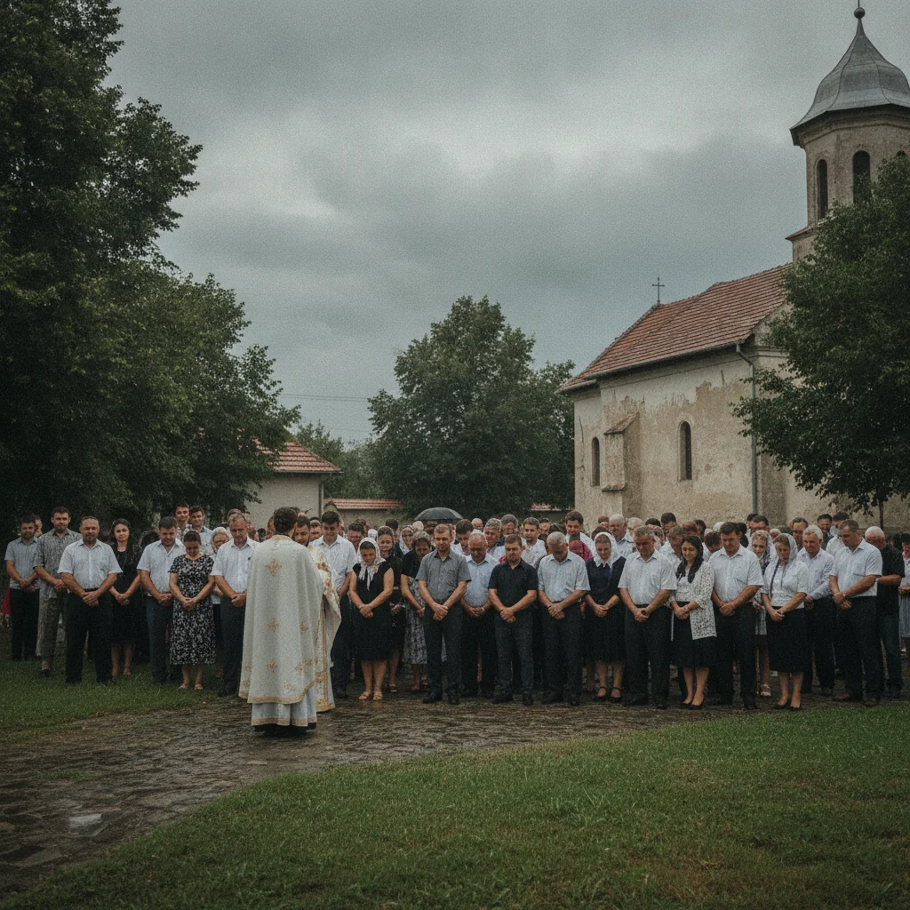 Hram la Biserica Săbăreni, Buftea: Ploaie binecuvântată
