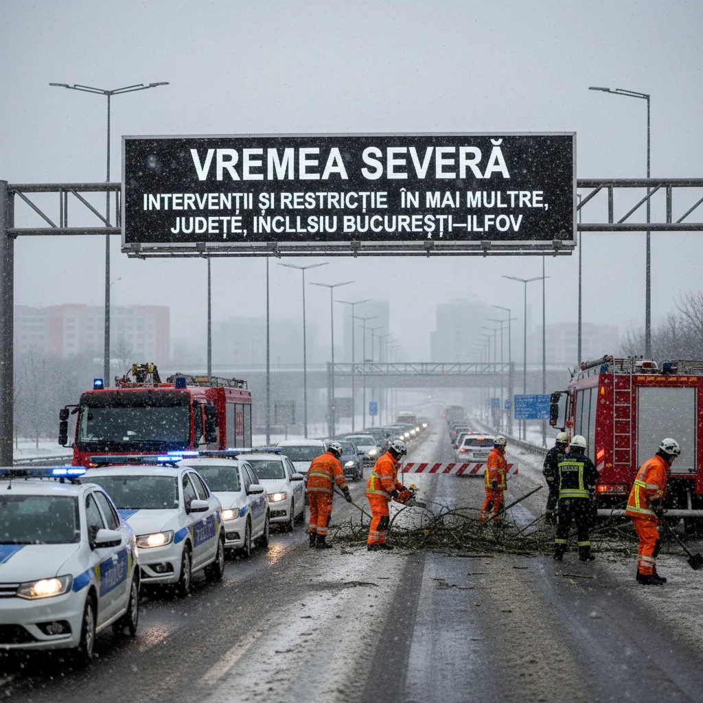 Ninsori și viscol în județul Ilfov: intervenții și restricții de circulație pe 22 februarie 2026