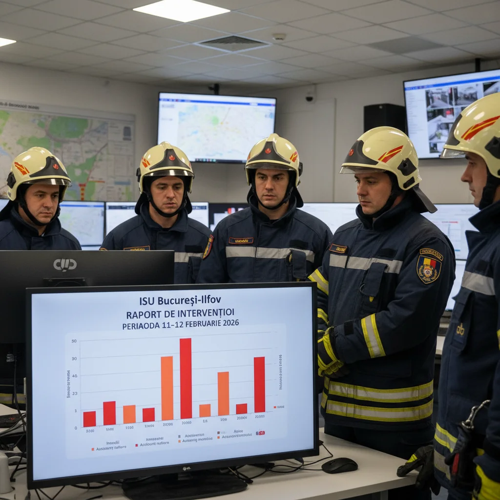 Raport de intervenții ISU București-Ilfov pentru intervalul 11–12 februarie 2026 în județul Ilfov