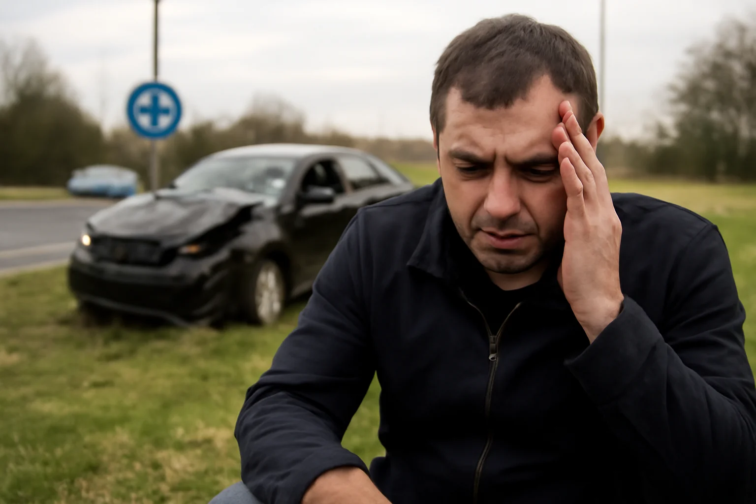 Șofer turc rănit într-un accident spectaculos la un sens giratoriu din Ilfov